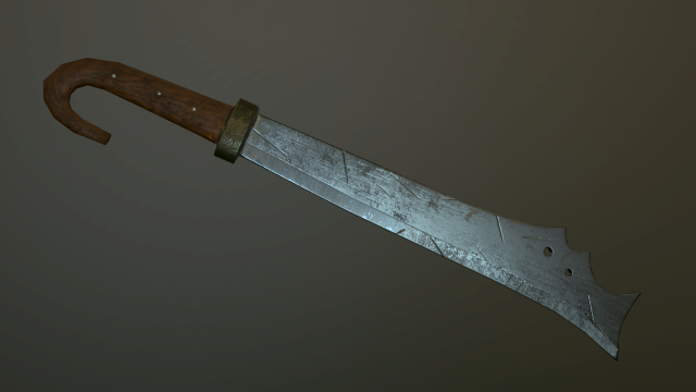 medieval falchion 3D Model .c4d .max .obj .3ds .fbx .stl .blend 