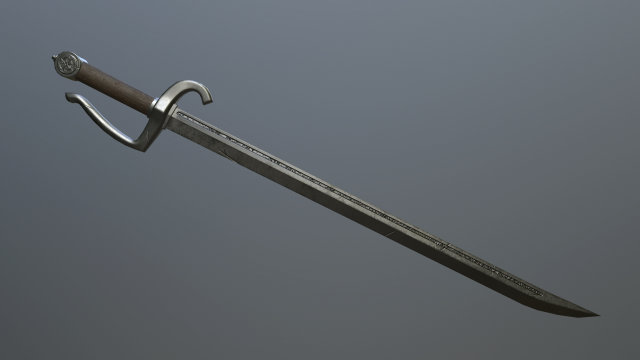 medieval falchion 3D मॉडल .c4d .max .obj .3ds .fbx .stl .blend