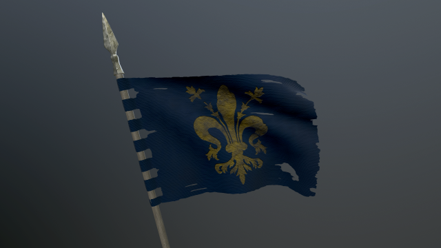 medieval flag on the spear Model 3D .c4d .max .obj .3ds .fbx .stl .blend 