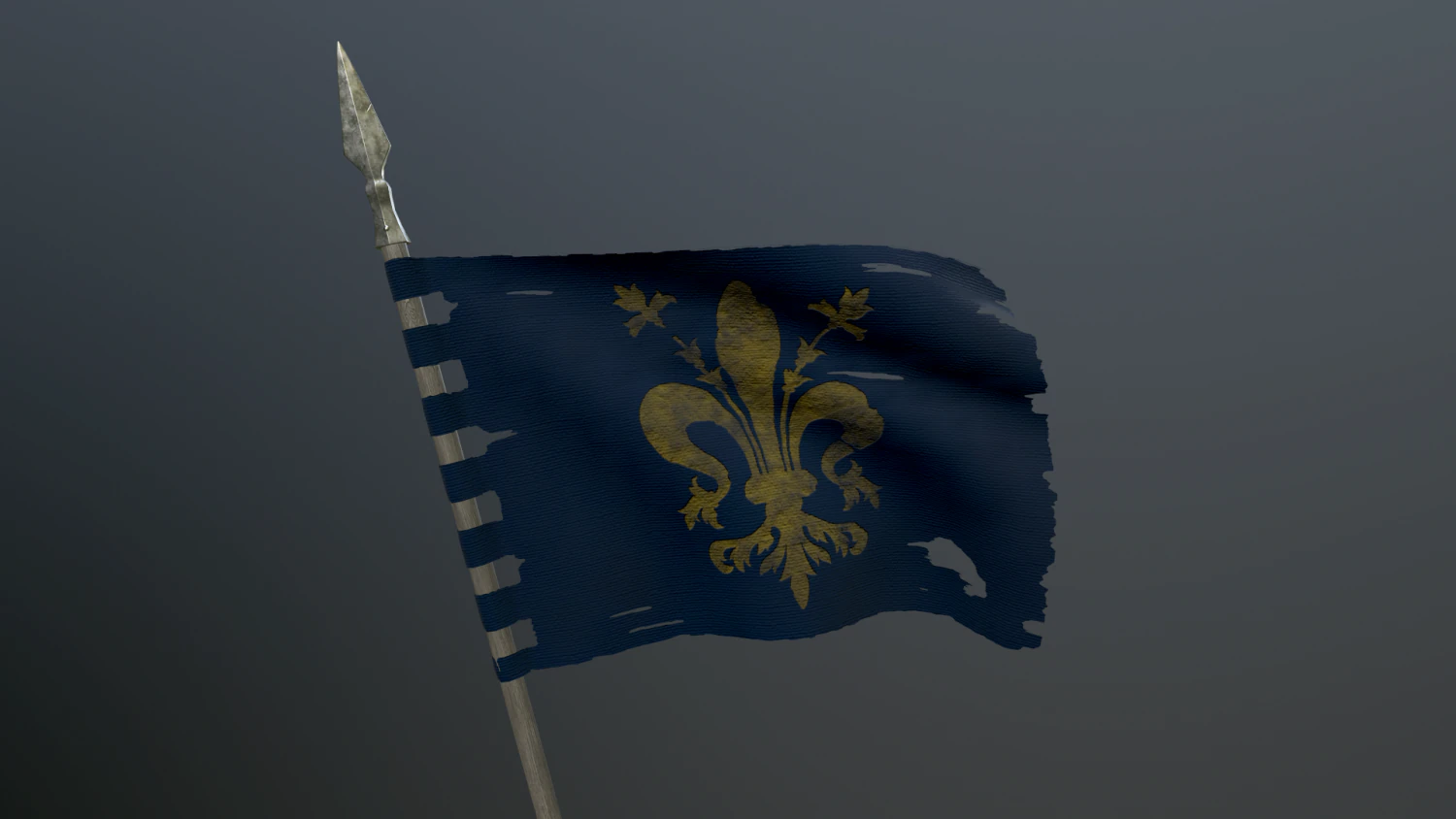 medieval flag on the spear 3D Model .c4d .max .obj .3ds .fbx .stl .blend