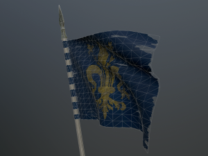 medieval flag on the spear Model 3D