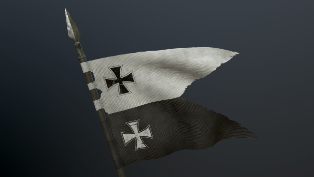 medieval flag on the spear 3D 模型 .c4d .max .obj .3ds .fbx .stl .blend 