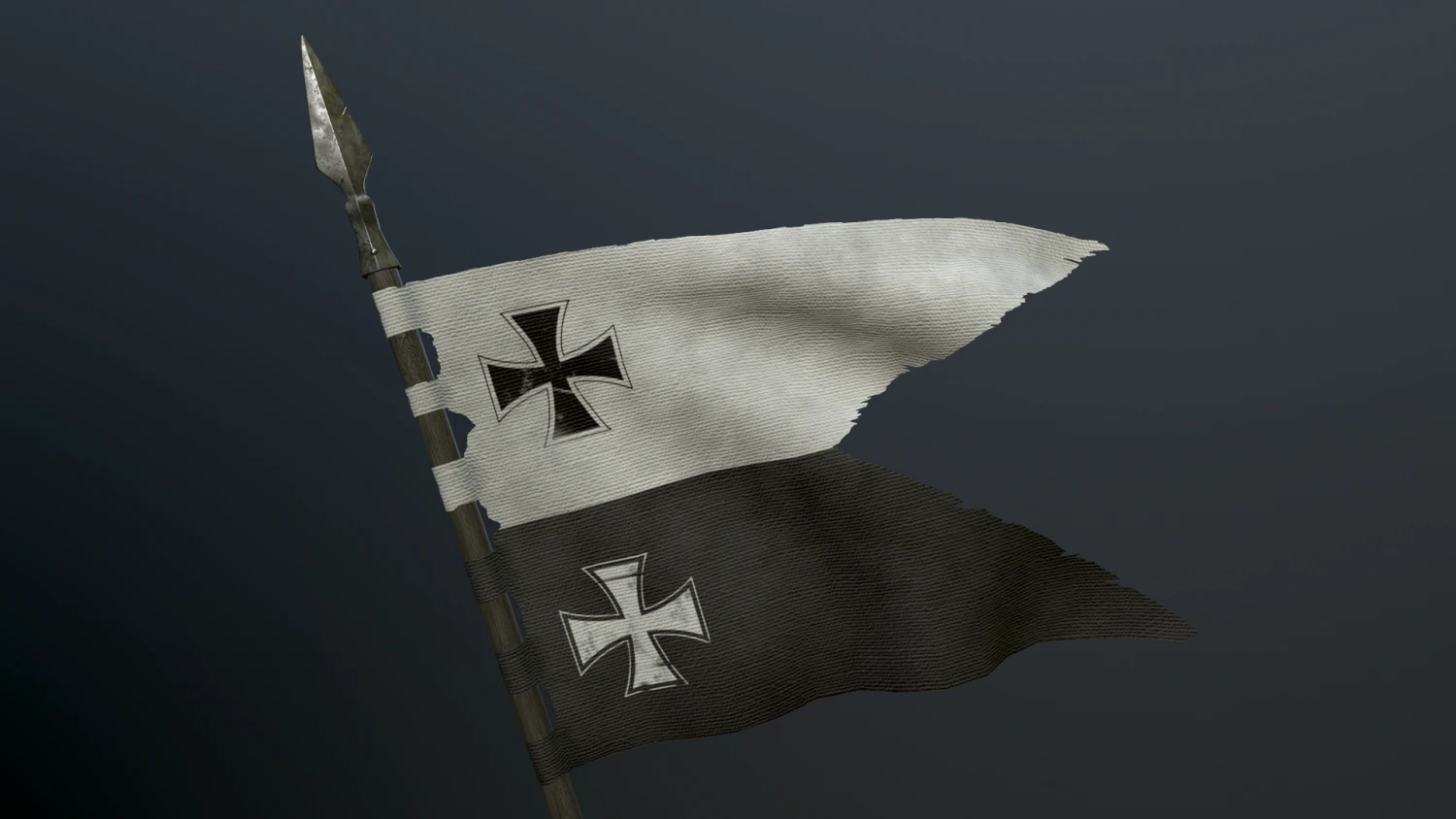 medieval flag on the spear 3D Model .c4d .max .obj .3ds .fbx .stl .blend
