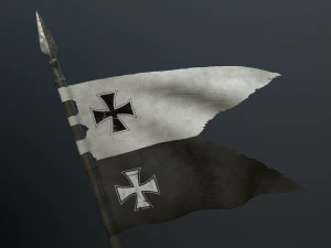 середньовічний прапор на списі 3D Модель