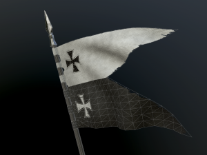 medieval flag on the spear 3D 模型