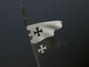 medieval flag on the spear 3D 模型