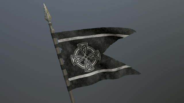 medieval flag on the spear 3D Model .c4d .max .obj .3ds .fbx .stl .blend