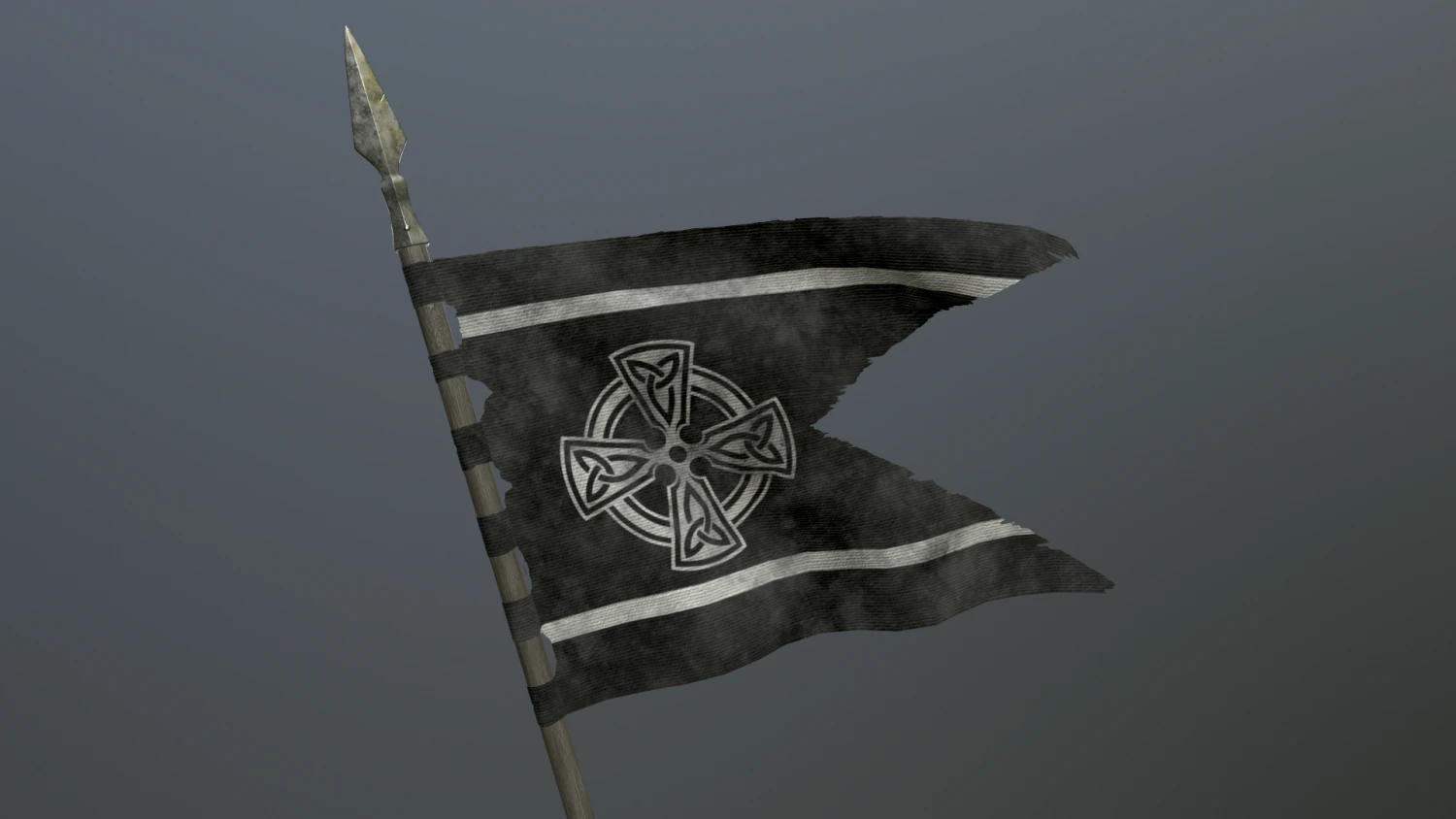 medieval flag on the spear 3D Model .c4d .max .obj .3ds .fbx .stl .blend 