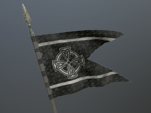 medieval flag on the spear 3D Model