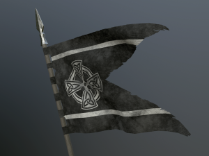 medieval flag on the spear 3D Model