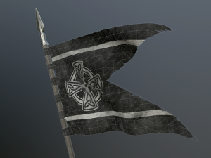 medieval flag on the spear 3D Model