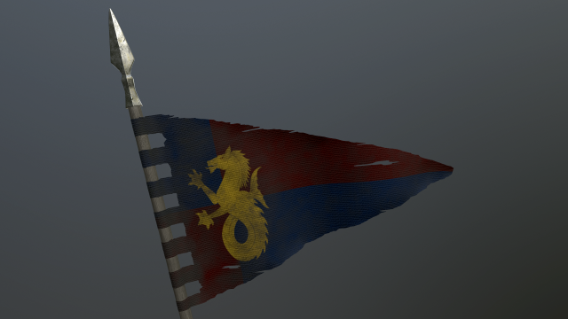 medieval flag on the spear 3D Model .c4d .max .obj .3ds .fbx .stl .blend 