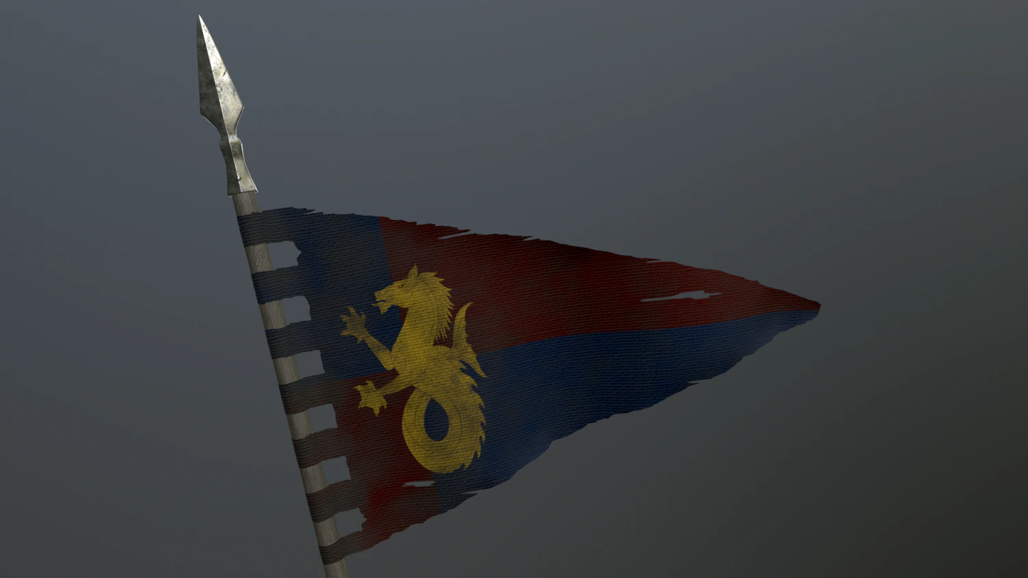 medieval flag on the spear 3D Model .c4d .max .obj .3ds .fbx .stl .blend