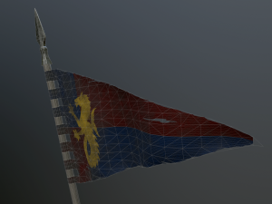 medieval flag on the spear 3D Model