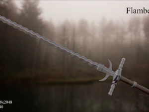 medieval flamberge 3D Model