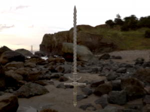 medieval flamberge Modello 3D