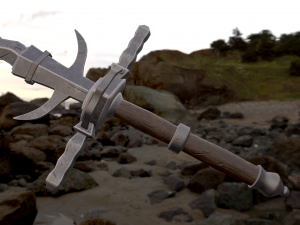 medieval flamberge Modello 3D