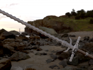 medieval flamberge Modello 3D