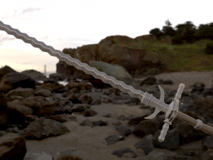 medieval flamberge Modello 3D