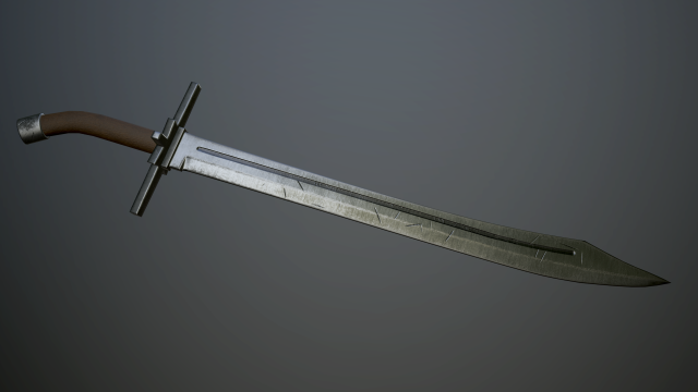 medieval grossmesser 3D Model .c4d .max .obj .3ds .fbx .stl .blend 