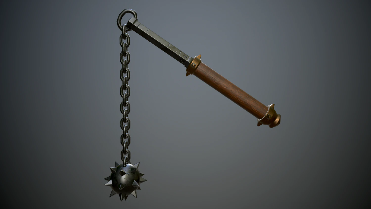 medieval morgenstern with chain 3D Model .c4d .max .obj .3ds .fbx .stl .blend