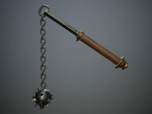 medieval morgenstern with chain 3D Model