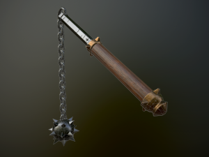 medieval morgenstern with chain 3D मॉडल