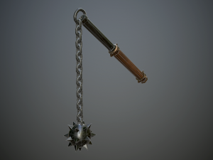 medieval morgenstern with chain 3D मॉडल