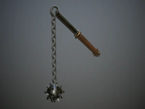 medieval morgenstern with chain 3D Model