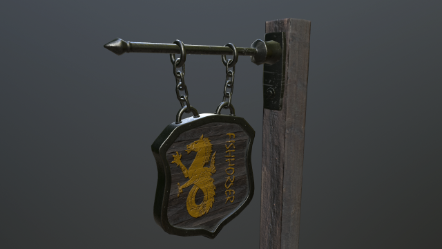 medieval sign Model 3D .c4d .max .obj .3ds .fbx .stl .blend 