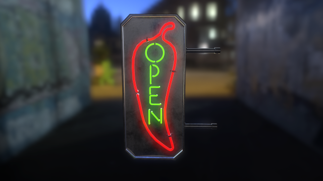 neon sign pbr 3D Model .c4d .max .obj .3ds .fbx .stl .blend 