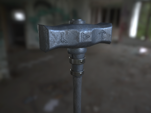 runed hammer Model 3D