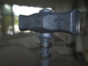 runed hammer Model 3D