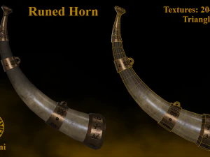 룬문자 뿔 3D 모델