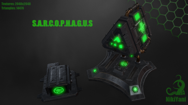 sarcophagus 3D Model .c4d .max .obj .3ds .fbx .stl .blend 