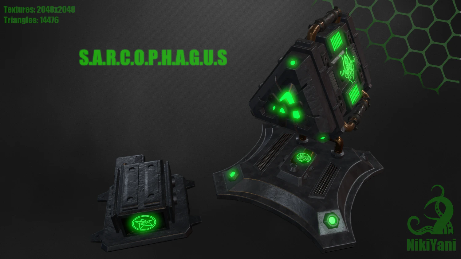 sarcophagus 3D Model .c4d .max .obj .3ds .fbx .stl .blend 