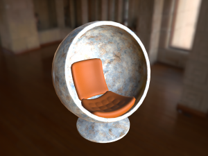set of spherical chairs pbr 3Dモデル