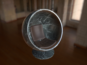 set of spherical chairs pbr 3Dモデル