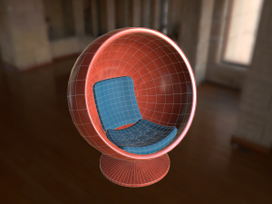 set of spherical chairs pbr 3Dモデル