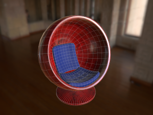 set of spherical chairs pbr 3Dモデル