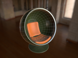 set of spherical chairs pbr 3Dモデル