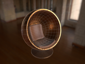 set of spherical chairs pbr 3Dモデル