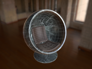set of spherical chairs pbr 3Dモデル