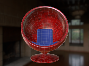 set of spherical chairs pbr 3Dモデル