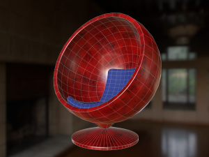 set of spherical chairs pbr 3Dモデル