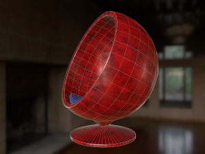 set of spherical chairs pbr 3Dモデル