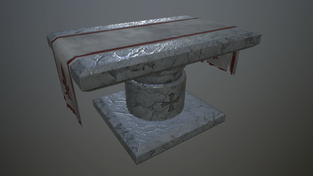stone table 3D Model .c4d .max .obj .3ds .fbx .stl .blend