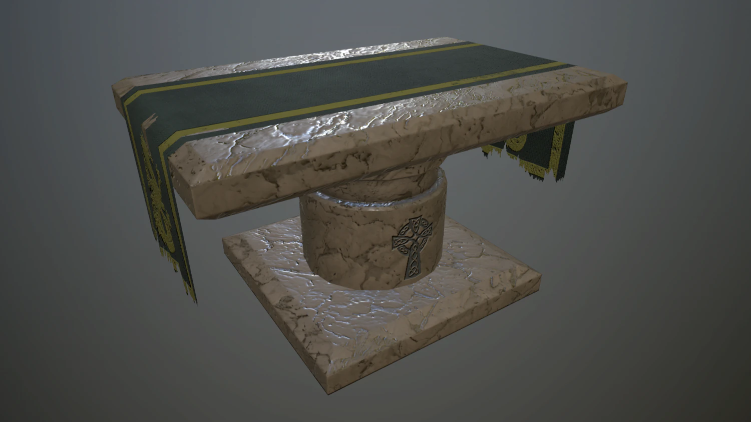 stone table 3D Model .c4d .max .obj .3ds .fbx .stl .blend 