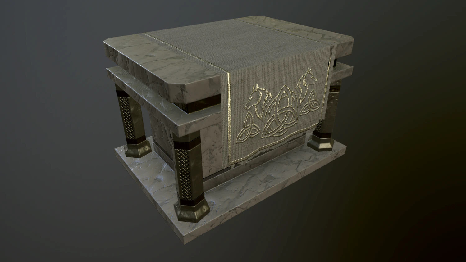 stone table 3D Model .c4d .max .obj .3ds .fbx .stl .blend