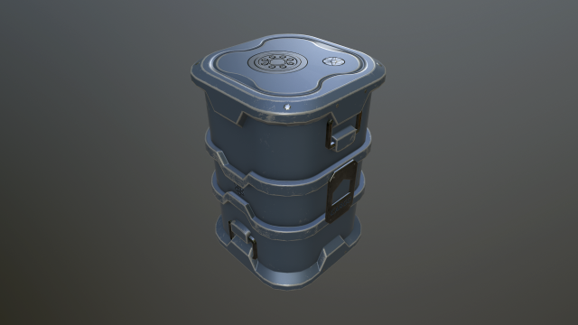 sci-fi barrel 3D Model .c4d .max .obj .3ds .fbx .stl .blend 
